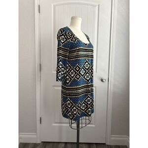 PLENTY Tracy Reese Geometric Aztec Print Dress Petite Small‎ PS Fall Autumn